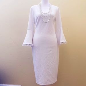 Calvi Klein 3/4 Bell Sleeves Dress